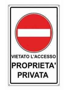 ORECA - CARTELLO SEGNALETICO "PROPRIETA' PRIVATA - ACCESSO VIETATO" IN PVC - 30X20CM