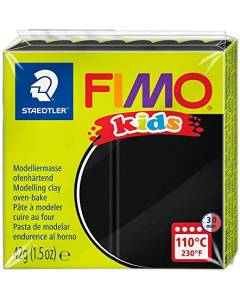 STAEDTLER - "FIMO KIDS" - 42gr -  PASTA DA MODELLARE TERMOINDURENTE - COLORE NERO 