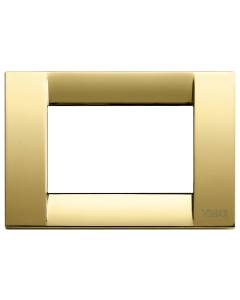 Vimar - Placca Classica 3 moduli in metallo Serie Idea colore oro lucido 16733.32
