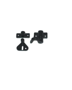 MASIDEF-MOBILA-Kit accessori per serratura a spagnoletta in plastica nera con viti