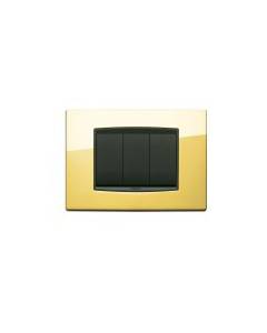 Vimar - Placca Classic 3 moduli in metallo Serie Eikon colore Oro Lucido 20653.24