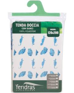Feridras Tenda Doccia Multicolore Con Ganci In Polyestere 120X200Cm 