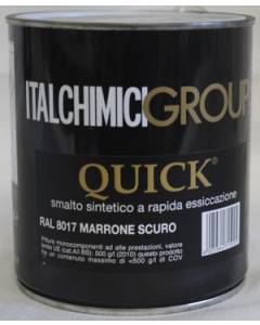 ITALCHIMICIGROUP QUICK - SMALTO SINTETICO A RAPIDA ESSICCAZIONE 750 ML MARRONE SCURO RAL 8017 