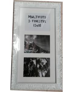 CS - MULTIFOTO SYLVIA BIANCO OPACO CM 25x50 A 3 FINESTRE