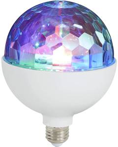 BRILONER - LAMPADINA DISCO LIGHT MULTICOLOR GIREVOLE LED E27 3 watt RGB diam. 12,5cm