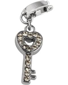 RAYHER - SHOE-CHARMS CHIAVE CON STRASS 16MM - CON CLIP 11MM