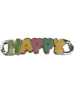  RAYHER - SHOE-CHARMS "HAPPY" 50x11MM - CON CLIP 11MM