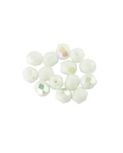4 mm tondo sfaccettato perle di vetro bianco 1005 AB Qty 1