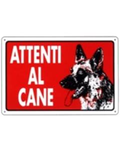 ORECA - CARTELLO ATTENTI AL CANE IN PLASTICA 30X20
