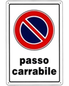 CARTELLO IN PLASTICA PASSO CARRABILE 300X200MM