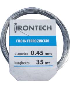 IRONTECH - FILO FERRO ZINCATO D.0,45MM LUNGHEZZA 35 MT