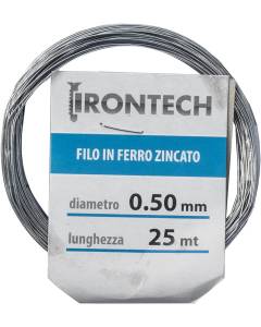 IRONTECH - FILO FERRO ZINCATO D.0,50MM LUNGHEZZA 25 MT