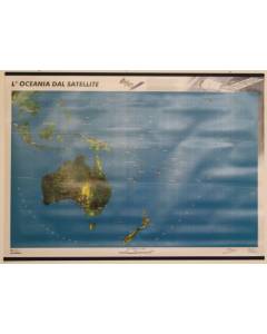 GEOGRAMMA - MAPPA OCEANIA CARTA SATELLITARE 136,5X100CM scala 1:11.500.000