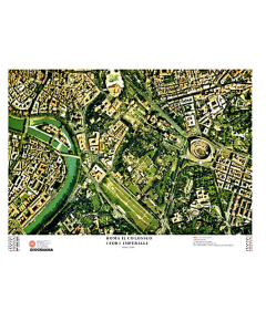 GEOGRAMMA - MAPPA ROMA IL COLOSSEO E I FORI IMPERIALI CARTA SATELLITARE 136,5X100CM scala 1:2.000