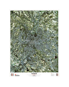 GEOGRAMMA - MAPPA ROMA DAL SATELLITE CARTA SATELLITARE 100X70 CM scala 1:32.000
