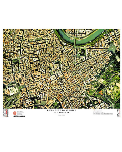 GEOGRAMMA - MAPPA ROMA CENTRO STORICO - IL TRIDENTE CARTA SATELLITARE 70X100 CM scala 1:2.000