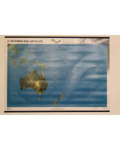 GEOGRAMMA - MAPPA OCEANIA CARTA SATELLITARE 70X100 CM scala 1:16.000.000