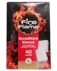 FIRE & FLAME - ACCENDITORE BIANCO PER BARBECUE, CAMINETTI E SUFE 40 CUBI