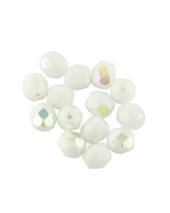 6 mm tondo sfaccettato perle di vetro bianco 1005