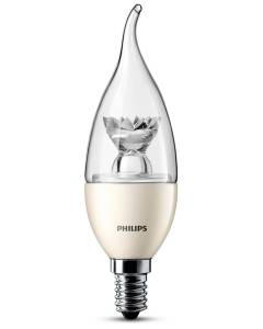 Philips-Lampadina LED E14-Lampadina a candela, punta con angolazione di emissione 3,5W Equiv. 25 W, luce colore bianco caldo [Classe di efficienza energetica A+]