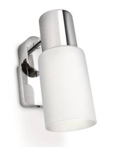 Philips Beauty Lampada Bagno Parete da Specchio, con diffusore cilindrico, dettagli cromo, Cromo,