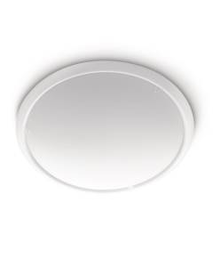 Philips Circle Lampada da Soffitto in Metallo e Vetro, Diametro 34 cm, Bianco [Classe di efficienza energetica A]