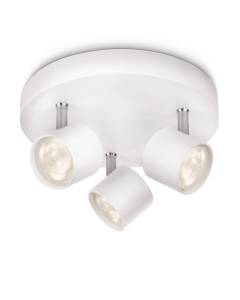 Philips Lampada da Soffitto con 3 Spot LED, Alluminio, Bianco [Classe di efficienza energetica A]