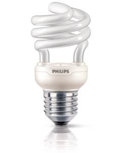Philips Lighting 12 W (58 W) cap Energy Saving Bulb Tornado Lampadina a Risparmio Energetico a Spirale Attacco E27 12W Equivalente a 58W, Bianco [Classe di efficienza energetica A]