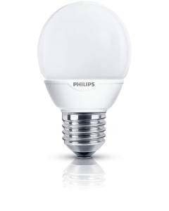 Philips S10YSF7B1 Lampadina a Risparmio Energetico, Sferica Smerigliata, 7W (Corrispondenti a 30W), Attacco Piccolo E27, Luce Bianca Calda [Classe di efficienza energetica A]