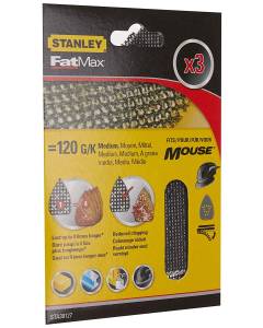 Stanley - Carta abrasiva 3pezzi accessorio per levigatrici