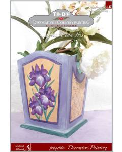 TO-DO - DECORATIVE PAINTING - CACHEPOT CON IRIS PROGETTO 37