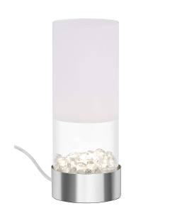 Briloner Leuchten Lampada da tavolo a LED, lampada da tavolo, LED modulo, 5 Watt, 400 Lumen, con interruttore, teilmattiertes vetro plastica, cromato, 7289 